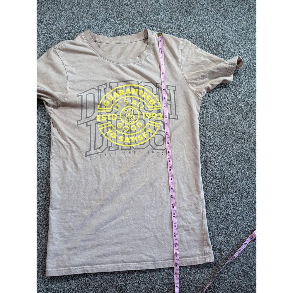 Dutch Bros Graphic T-Shirt Mens Small Tan Short Sleeve Country Music Tee Coffee - Picture 7 of 8